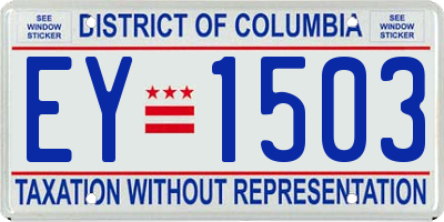 DC license plate EY1503