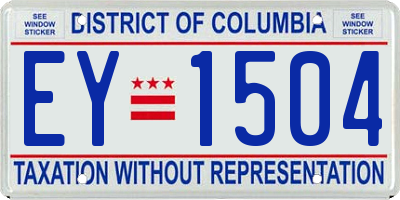 DC license plate EY1504