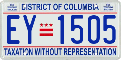 DC license plate EY1505