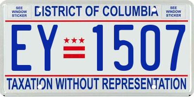 DC license plate EY1507