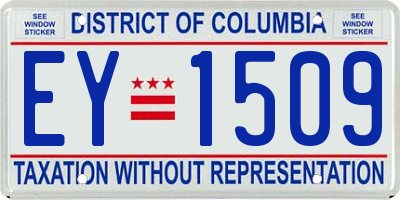 DC license plate EY1509