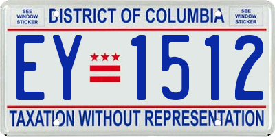 DC license plate EY1512