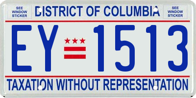 DC license plate EY1513