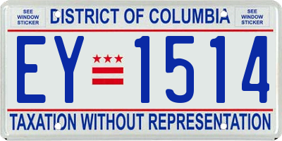 DC license plate EY1514