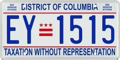 DC license plate EY1515