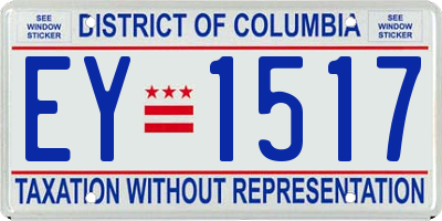 DC license plate EY1517