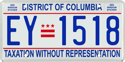 DC license plate EY1518