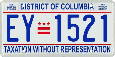 DC license plate EY1521