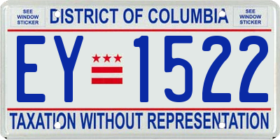 DC license plate EY1522