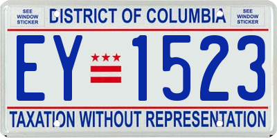 DC license plate EY1523