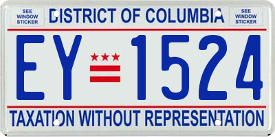 DC license plate EY1524