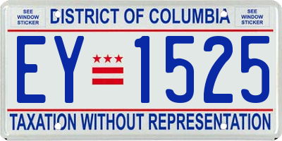 DC license plate EY1525