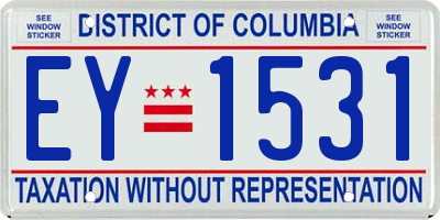 DC license plate EY1531