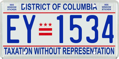 DC license plate EY1534