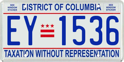 DC license plate EY1536