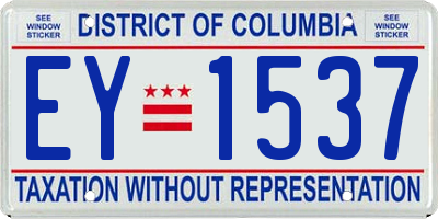 DC license plate EY1537