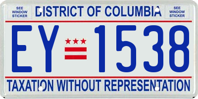 DC license plate EY1538