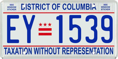 DC license plate EY1539