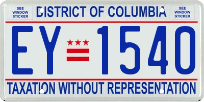 DC license plate EY1540