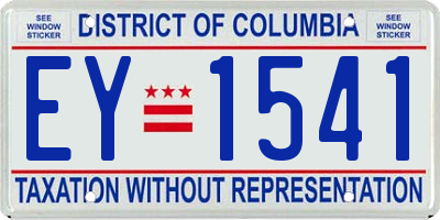 DC license plate EY1541