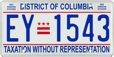 DC license plate EY1543