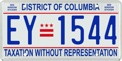 DC license plate EY1544