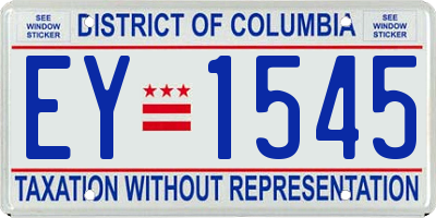 DC license plate EY1545