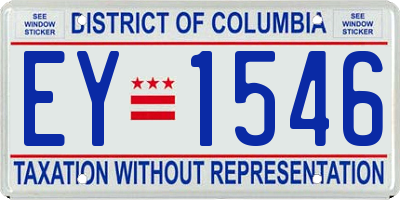 DC license plate EY1546