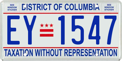 DC license plate EY1547