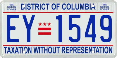 DC license plate EY1549