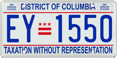 DC license plate EY1550