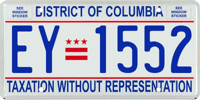 DC license plate EY1552