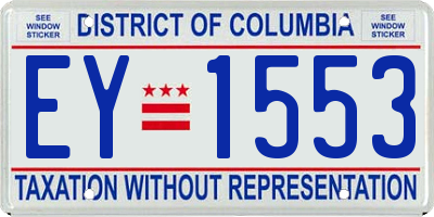 DC license plate EY1553