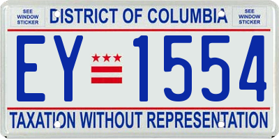 DC license plate EY1554