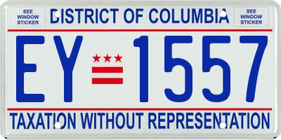 DC license plate EY1557