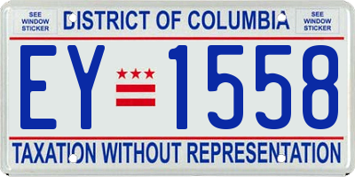 DC license plate EY1558