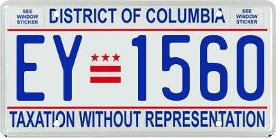 DC license plate EY1560