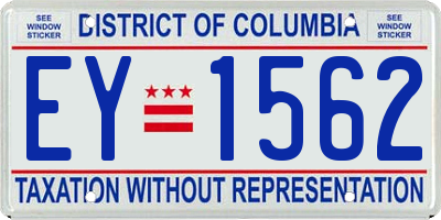 DC license plate EY1562