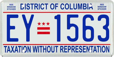 DC license plate EY1563