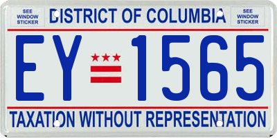 DC license plate EY1565