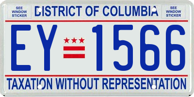 DC license plate EY1566