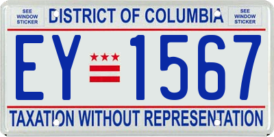 DC license plate EY1567