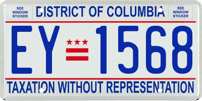 DC license plate EY1568