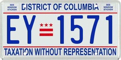 DC license plate EY1571