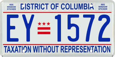 DC license plate EY1572