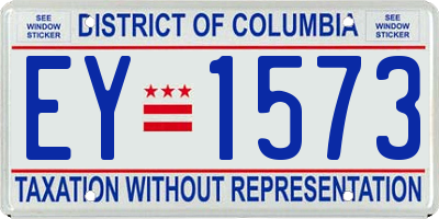 DC license plate EY1573