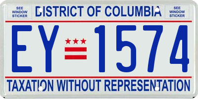 DC license plate EY1574