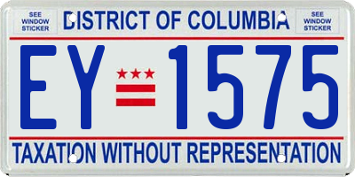 DC license plate EY1575