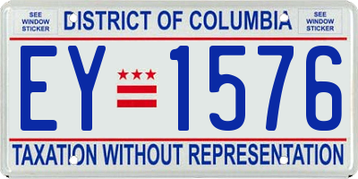 DC license plate EY1576