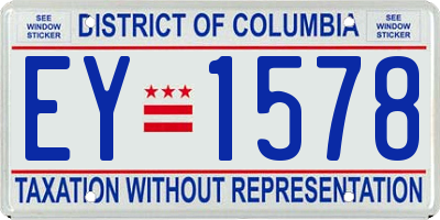 DC license plate EY1578